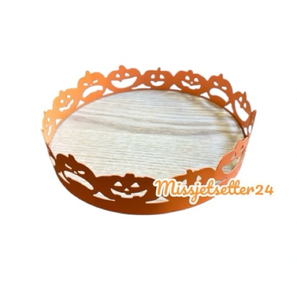 NWT Target Halloween Round Orange Pumpkin Tray